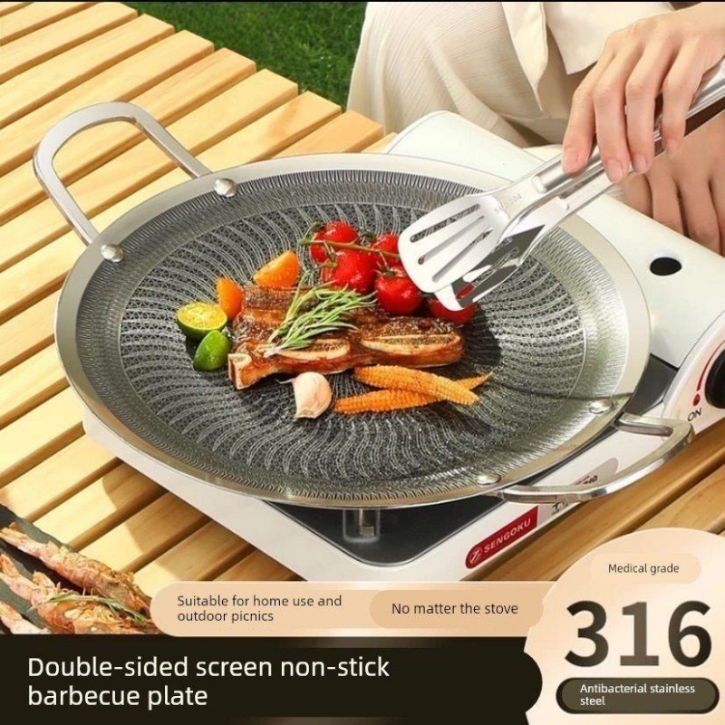 Camping Cooking Meat - 316 roestvrijstalen multifunctionele kook- en BBQ-grillpan
