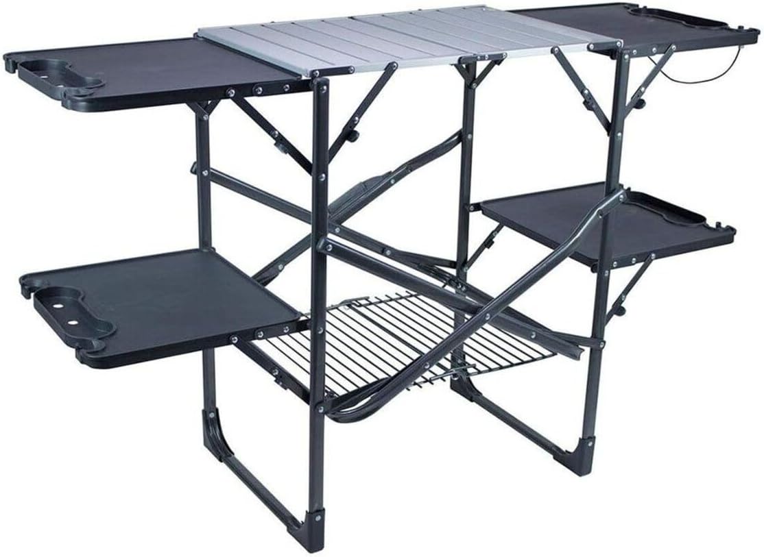 Camping Cooking Table - Slanke opvouwbare draagbare campingkeukentafel met hittebestendige