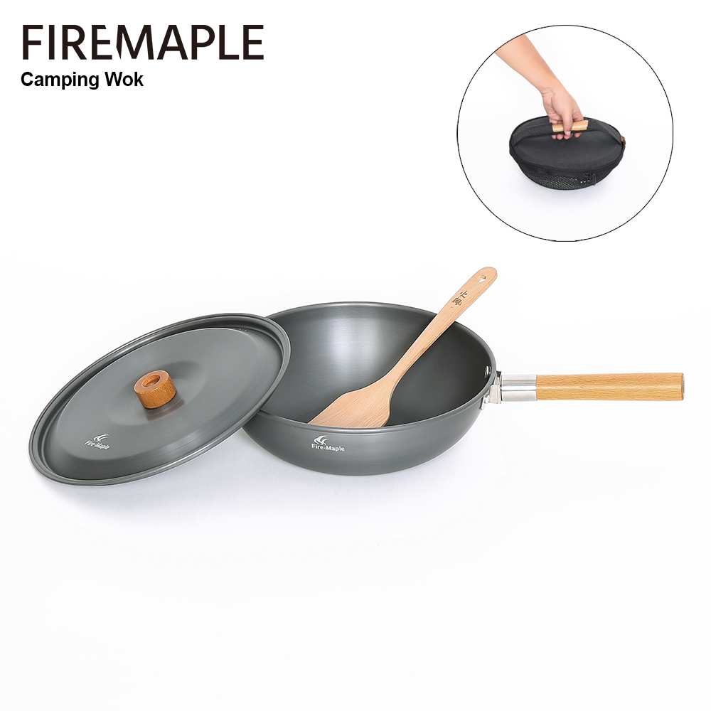 Camping Cooking Equipment Bag - Fire-Maple Camping Wok Lichtgewicht Koekenpan Stoofpot