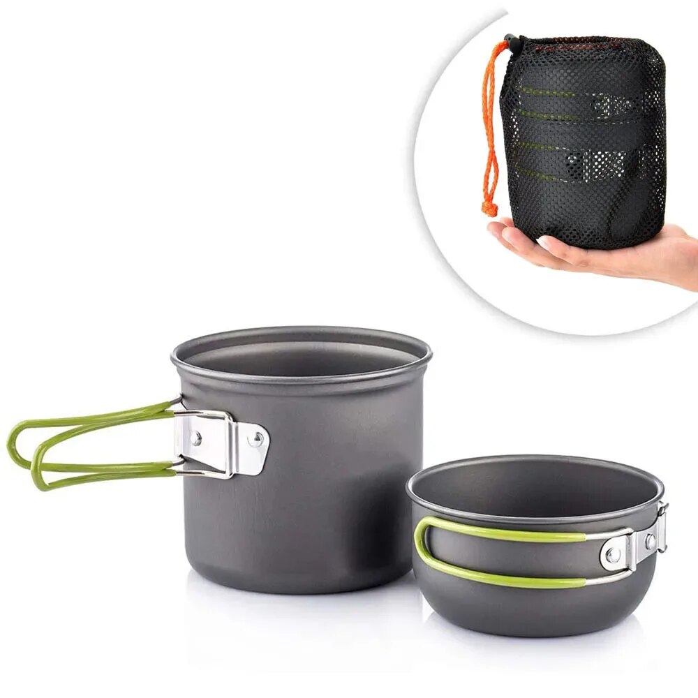 Camping Cooking Gear Set - Campingkookgerei Mess Kit Ultralichte campingpottenset Outdoor