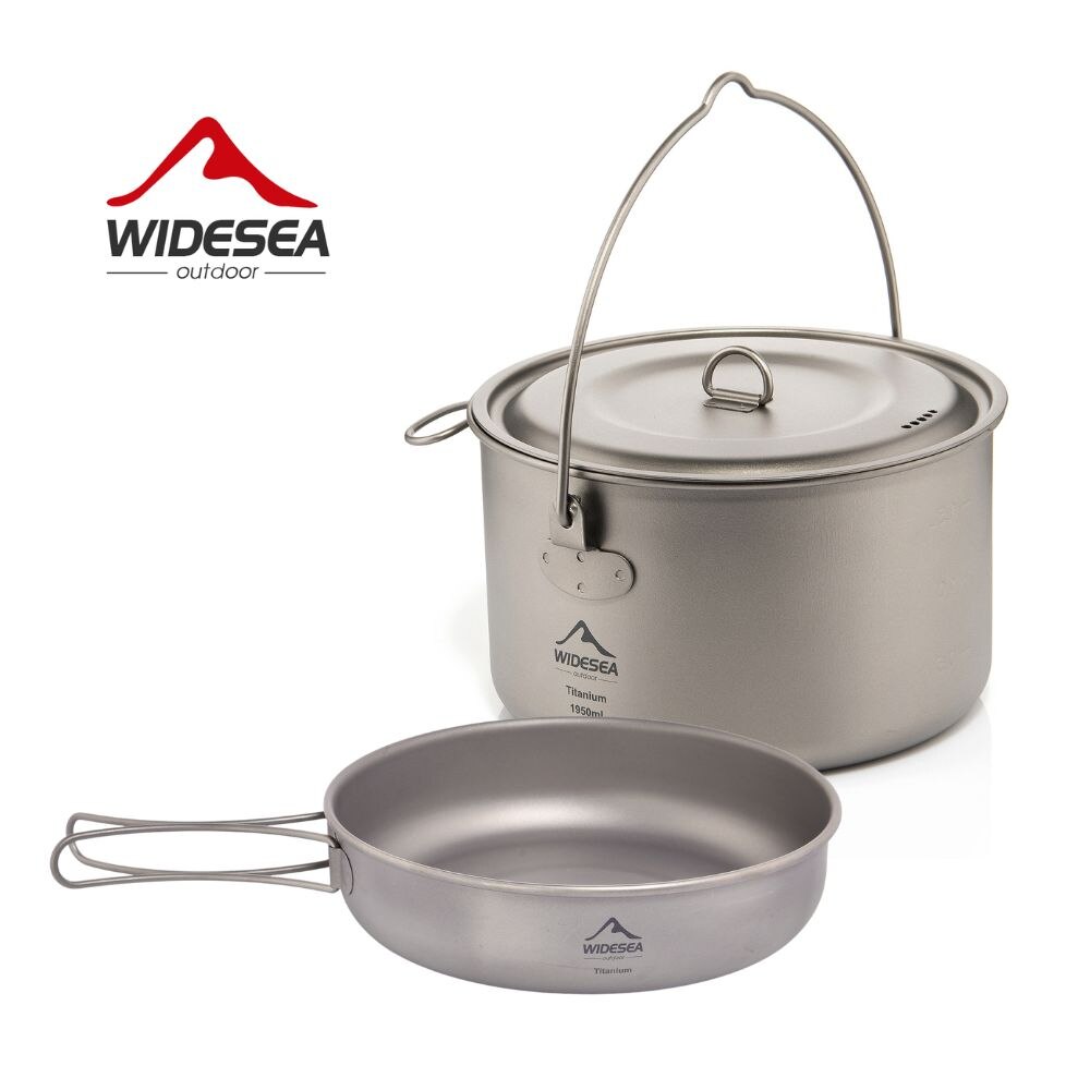 Camping Cooking Gear Set - Widesea Camping Tafelgerei Titanium Kookgerei Set