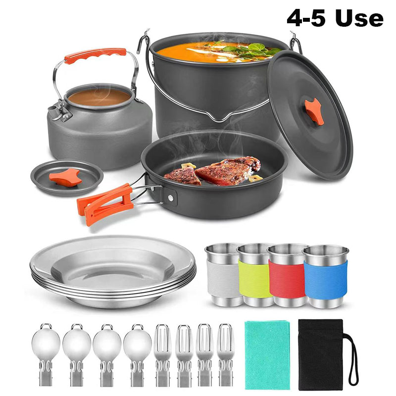 Camping Cooking Equipment Bag - Aluminium Outdoor Camping Kookgerei Set Met