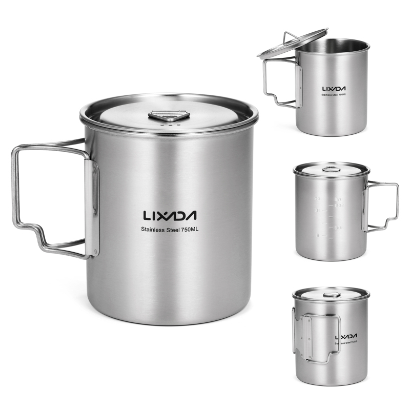 Camping Cooking Backpack - Lixada 750Ml Cup Outdoor Roestvrijstalen Waterbeker