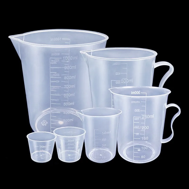 Camping Cooking Tool Set - 6-delige plastic maatbekerset - doorzichtige maatbeker