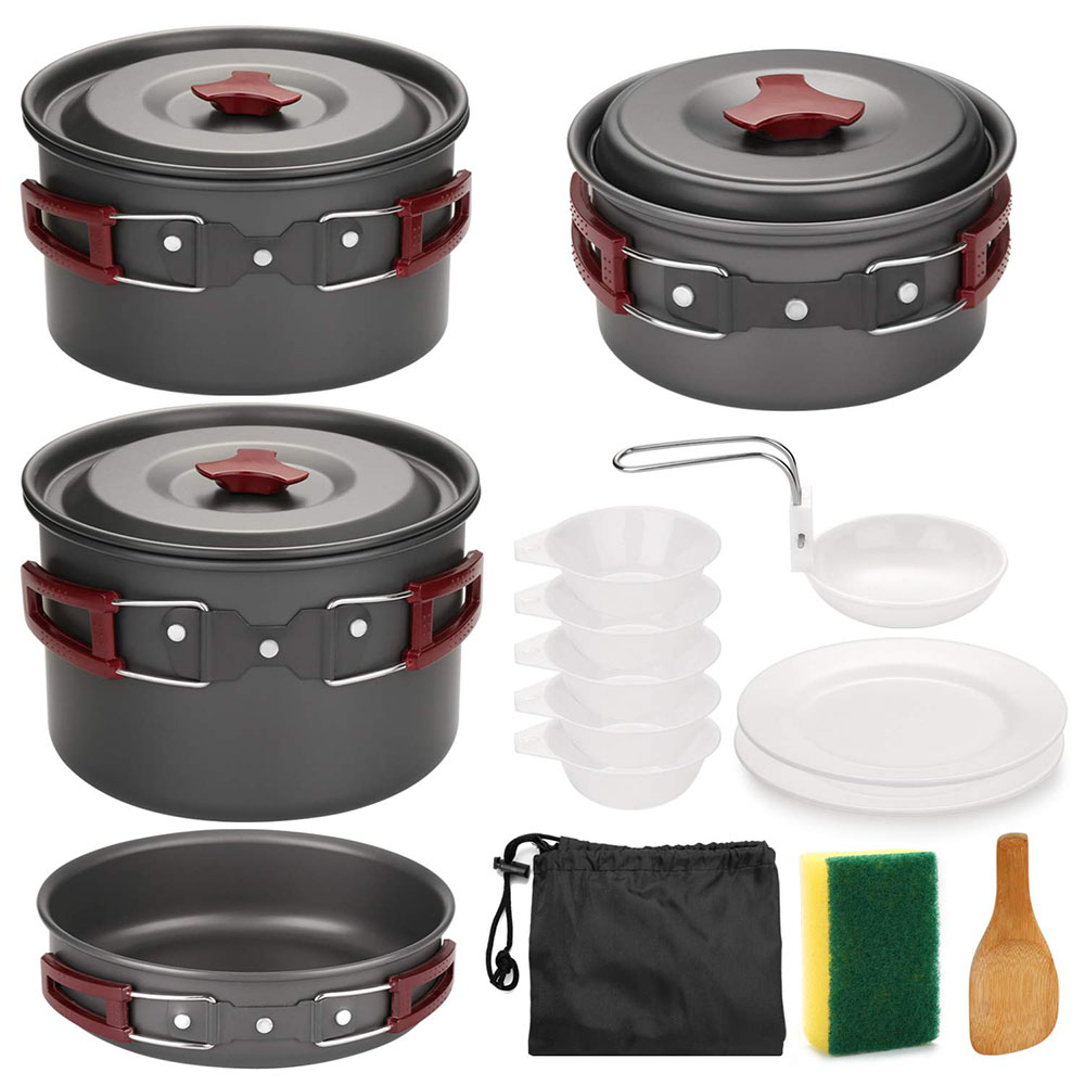 Camping Cooking Gear Set - Outdoor Camping Kookgerei Kit Non Stick