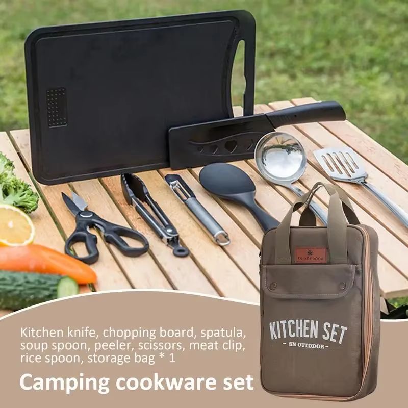 8-delige campingkeukenset met  - Camping Cooking Equipment Bag recensie en prijs