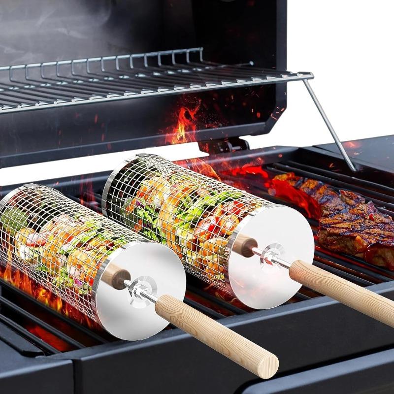 RVS BBQ Grillmand, Ronde Rolba - Camping Cooking Meat recensie en prijs