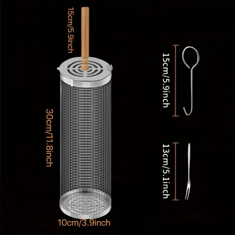 RVS BBQ Grillmand, Ronde Rolba - Camping Cooking Meat recensie en prijs