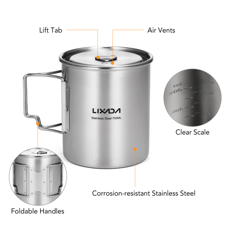 Lixada 750Ml Cup Outdoor Roest - Camping Cooking Backpack recensie en prijs